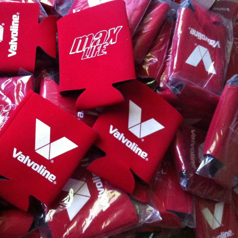 5 Valvoline Red Logo Koozie Beverage Can Bottle Soda Coozie Cozy Lot